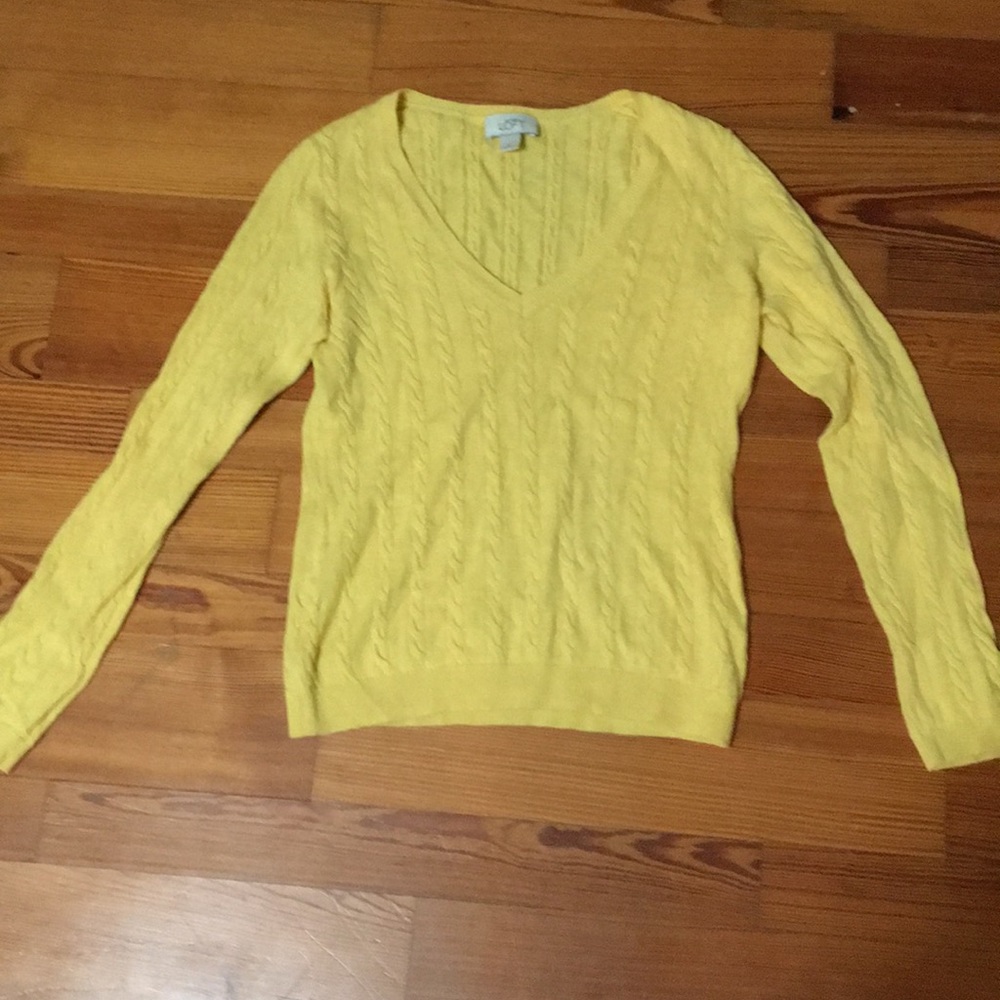 Ann Taylor Loft Yellow V-neck Sweater. Size Small